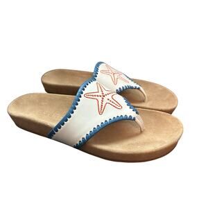 JACK ROGERS EMBROIDERED STAR FISH SANDALS Size 5